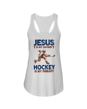 Jesus-is-my-savior-Hockey-is-my-Therapy Ladies Flowy Tank tile