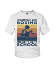 born-to-play-boxing-forced-to-go-to-chool Youth T-Shirt tile