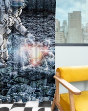 Astronaut in suit touching atom molecule Window Curtain - Blackout aos-window-curtains-blackout-50x84-lifestyle-front-03