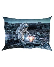Astronaut in suit touching atom molecule Rectangular Pillowcase thumbnail
