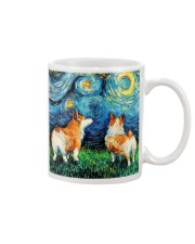 Smiling Corgi Night Canvas Mug thumbnail