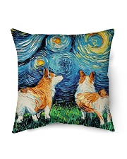 Smiling Corgi Night Canvas Indoor Pillow - 16” x 16” thumbnail