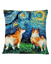 Smiling Corgi Night Canvas Square Pillowcase front