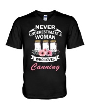 Never understimate a woman who loves canning shirt V-Neck T-Shirt thumbnail