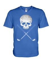Golf Skull V-Neck T-Shirt tile