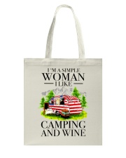 I Like Camping And Wine Tote Bag thumbnail