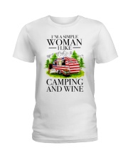 I Like Camping And Wine Ladies T-Shirt thumbnail