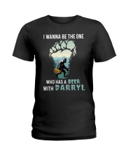 Bigfoot I wanna be the one who has a beer with Ladies T-Shirt thumbnail