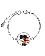 Cat Lover Antique Locket Collection with US Flag Metallic Circle Bracelet thumbnail