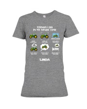 Tractor Farmer Things I Do Premium Fit Ladies Tee tile