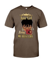 June Girl Living My Best Life Black Girl Classic T-Shirt tile