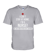 I cant stay at home I'm a Nurse V-Neck T-Shirt tile
