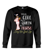 March Girl A Queen A Nurse Black Girl Crewneck Sweatshirt tile