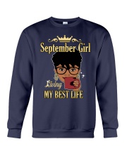 September Girl Living My Best Life Black Girl Crewneck Sweatshirt tile