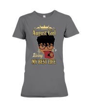 August Girl Living My Best Life Black Girl Premium Fit Ladies Tee tile