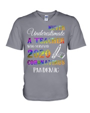 teacher 2020 Black V-Neck T-Shirt tile