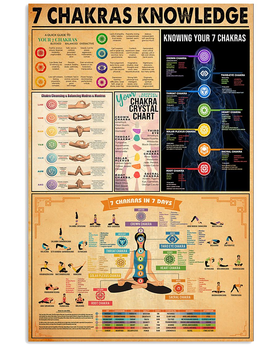 7 CHAKRAS KNOWLEDGE 11x17 Poster