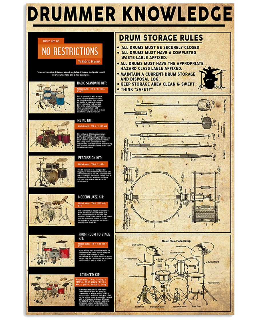 DRUMMER KNOWLEDGE 11x17 Poster