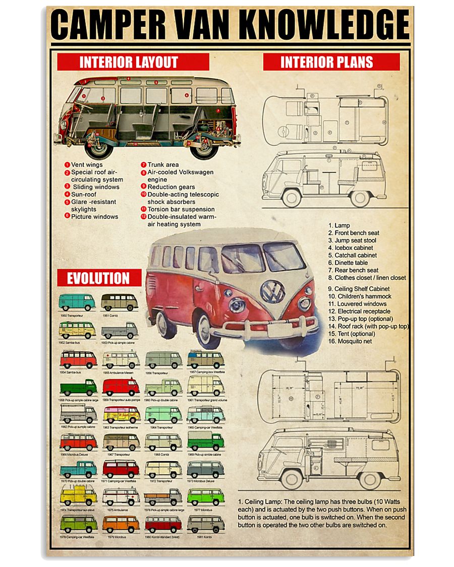 camping bus 11x17 Poster