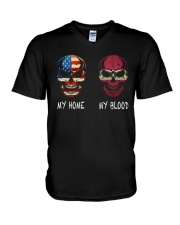 MY HOME AND MY BLOOD V-Neck T-Shirt thumbnail