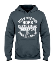 beer is made from hops hops are plants therefore beer is a salad-01 Hooded Sweatshirt front