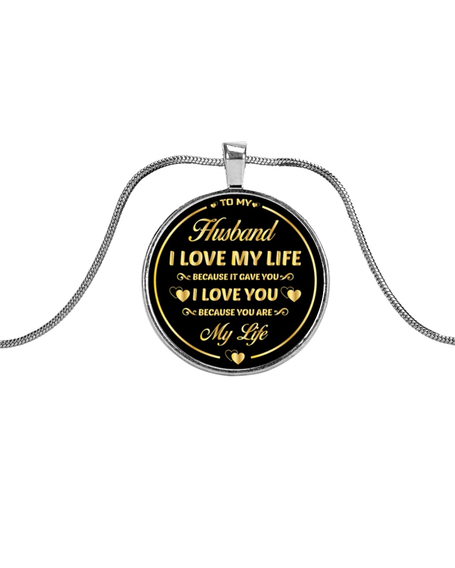 TO MY HUSBAND Metallic Circle Necklace