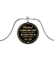 TO MY HUSBAND Metallic Circle Necklace front
