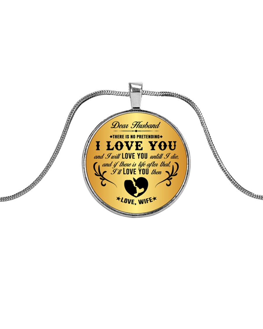 TO MY HUSBAND Metallic Circle Necklace