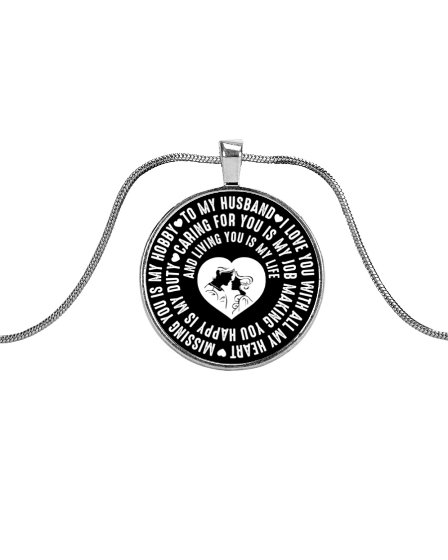 TO MY HUSBAND Metallic Circle Necklace