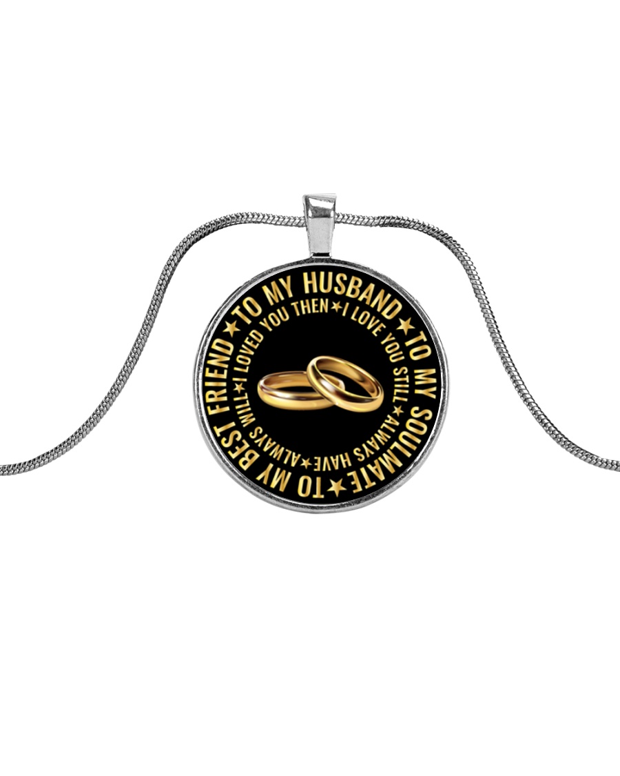 TO MY HUSBAND Metallic Circle Necklace