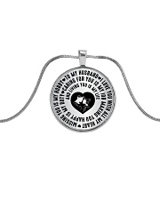 TO MY HUSBAND Metallic Circle Necklace front