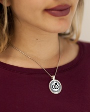 TO MY HUSBAND CHRISTMAS GIFT FROM WIFE Metallic Circle Necklace aos-necklace-circle-metallic-lifestyle-1