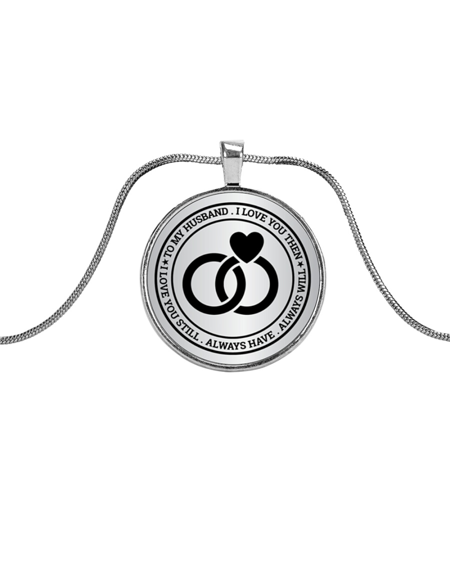 TO MY HUSBAND CHRISTMAS GIFT FROM WIFE Metallic Circle Necklace