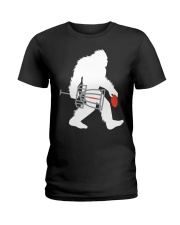 Bigfoot Disc Golf Cryptid Sasquatch Disc Go Ladies T-Shirt thumbnail
