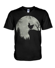 White night V-Neck T-Shirt tile