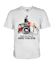 And she lived happily ever after V-Neck T-Shirt tile