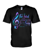 The Lord is my song V-Neck T-Shirt tile