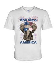 God bless America Independence day V-Neck T-Shirt tile