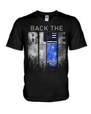 Back the blue V-Neck T-Shirt tile