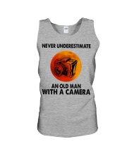 Never underestimate an old man Unisex Tank tile
