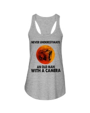 Never underestimate an old man Ladies Flowy Tank tile