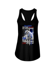 The sheep pretend the wolf Ladies Flowy Tank tile