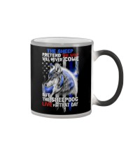 The sheep pretend the wolf Color Changing Mug tile