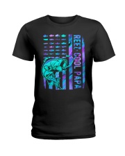 Reel cool papa Independence day Ladies T-Shirt tile