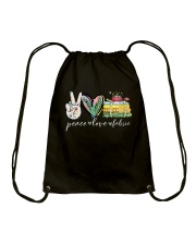 Peace Love Fabric Drawstring Bag tile
