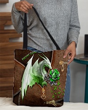 Never Give Up Leather Pattern Print All-over Tote aos-all-over-tote-lifestyle-front-10
