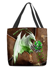 Never Give Up Leather Pattern Print All-over Tote back