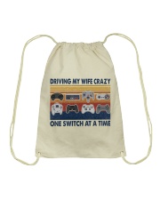 Driving my wife crazy Drawstring Bag tile