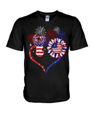 American Independence day V-Neck T-Shirt tile