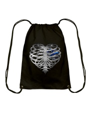 Blue line Halloween Drawstring Bag tile